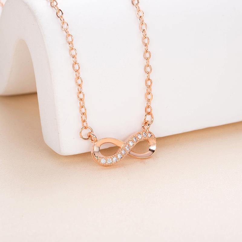 Dazzling Diamond Infinity Love Pendant Necklace for Women - European & American Style