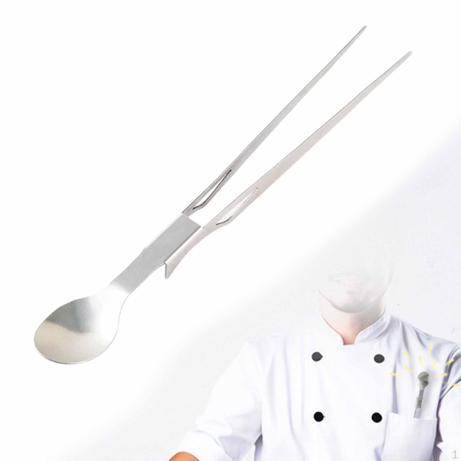

Tasting Spoon Tweezers,Serving Tongs Kitchen Utensils Stainless Steel Chef Tool for Home Grilling