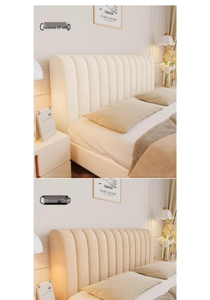 Soft Padded Bedside Cushion Headboard Cover - Washable & Simple Design for Double Beds