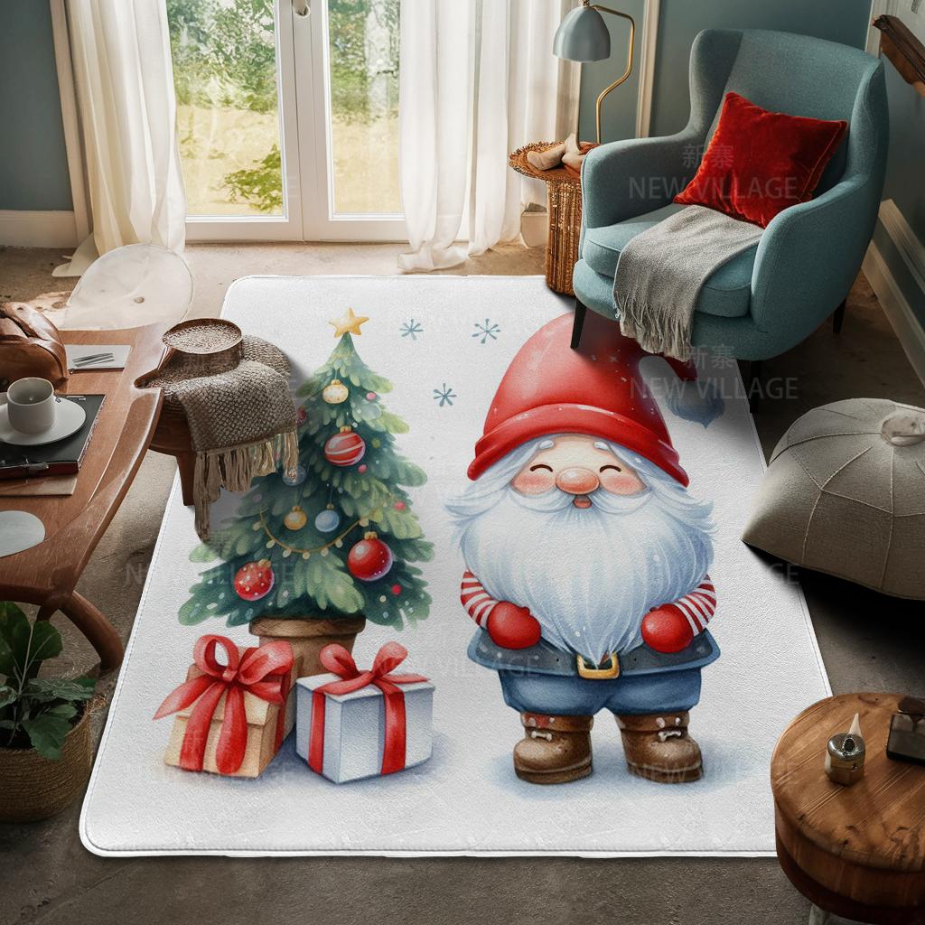 House Entrance Carpet Home Door Mat Living Room Bath Foot Bathroom Non-slip Water Absorption Rugs Bath Merry Christmas Winter