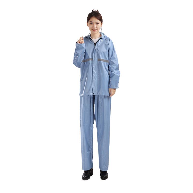 Shangqiu Reflective Raincoat & Pants Set - Waterproof, Durable, Full-Body Protection for Motorcycle Riding, Flood Control, and Labor Safety.