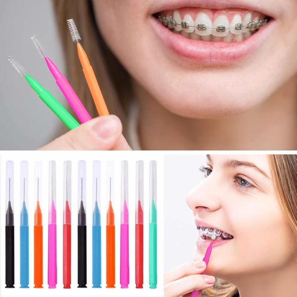 30Pcs Disposable Interdental Brushes Soft Micro Teeth Cleaning Tools Braces Brush  Oral Hygiene Tool