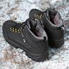 Winter Hiking Shoes Men Boots Outdoor Mid-top Casual Anti-slip Plush Breathable Men Shoes Lace-up Thick-soled Sports Shoes Men