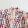 2023 Spring Zaura Women's Plaid Woolen Double-Breasted Slim-Fit Suit Jacket