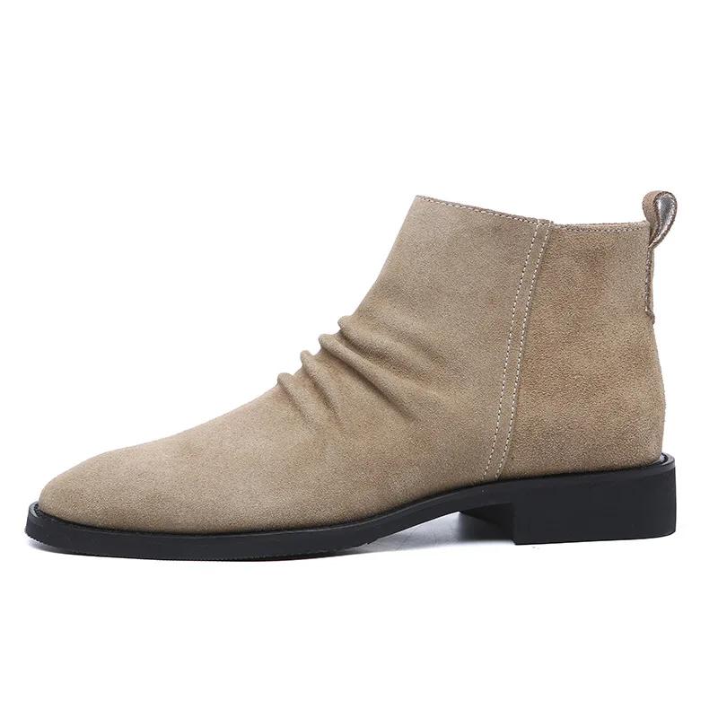 Fashion 2025New Men's Boots High Quality Suede Casual Botas Retro British Style Short Boot Side Zipper Ankle Boots for Men Chelsea Boots
