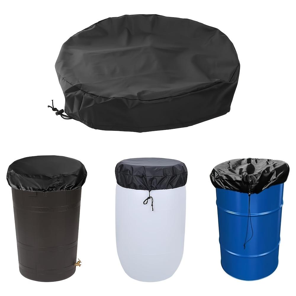 Cost-Effective Heavy-Duty Drum Cover, Adjustable Drawstring Closure, All-Weather for Rainwater Storage & Industrial Use
