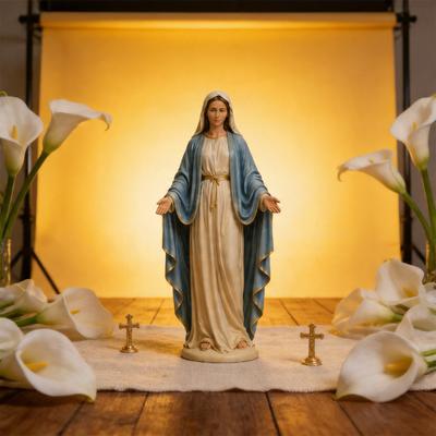 Resin Our Lady of Guadalupe Figurine Ornament Decorative Blessed Mother Catholic Religious Statue for Home Decor