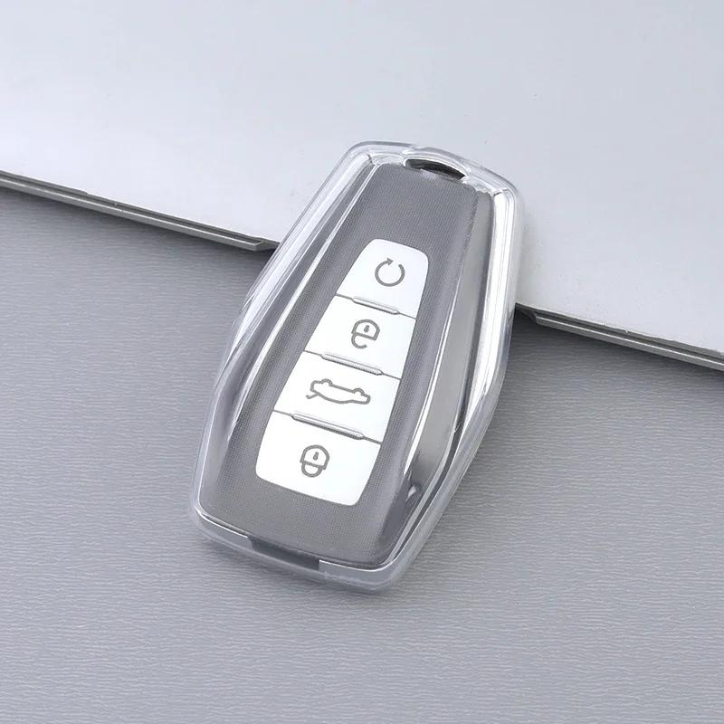 

Transparent TPU Shell Fob Holder Protector for Geely Coolray X6 X7 Emgrand Global Hawk GX7 Car Smart Key Case Cover Accessories прозрачный