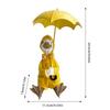 Holding Umbrella Duck Statue Outdoor Garden Yard Yellow Umbrella Duck Figurine Resin Animal Sculpture Home Office Decoration