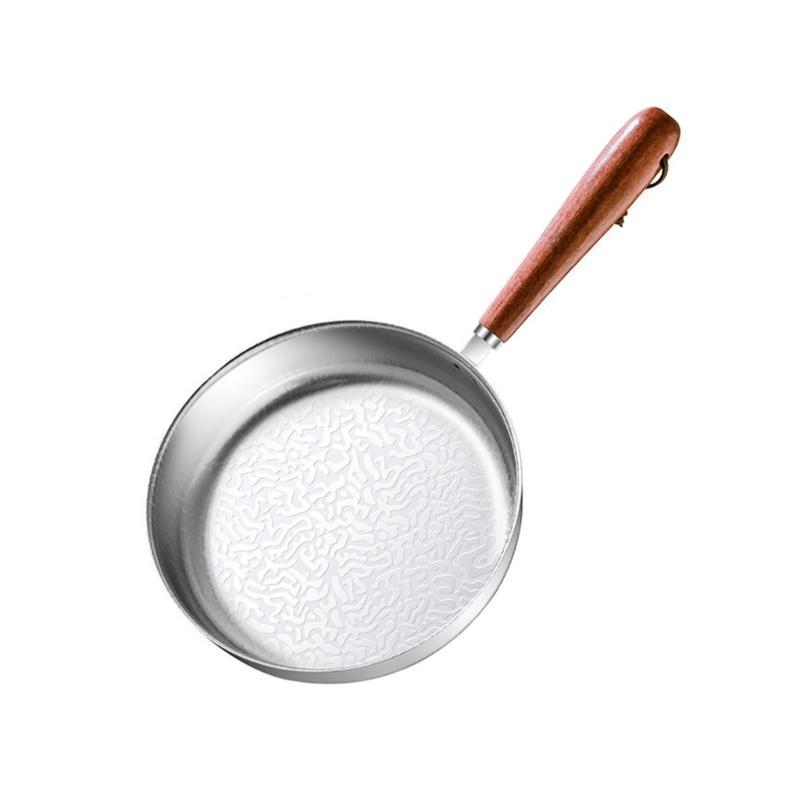 Small Flat Bottom Cooking Pans Nonstick Frying Pans Stainless Steels Pans Cookware for Electric and Induction Cooktops