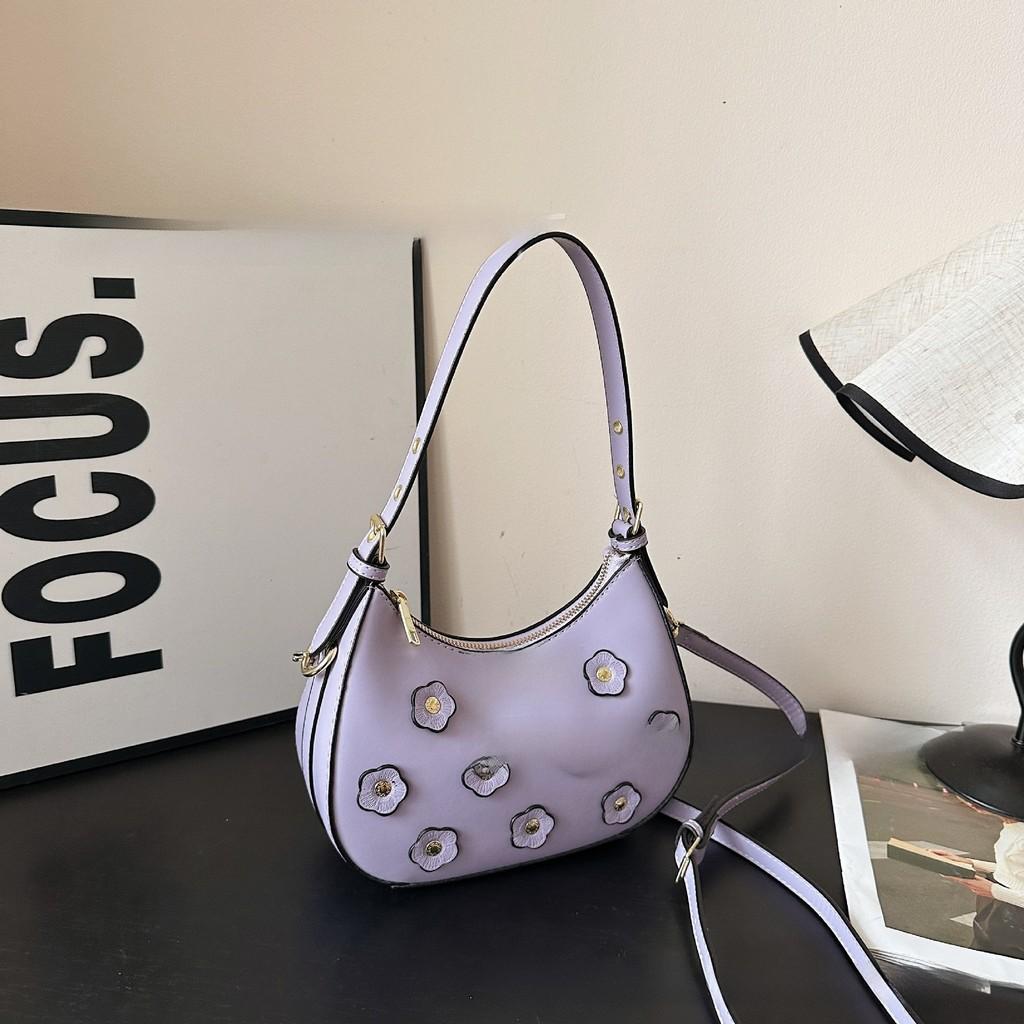 Flower Three Dimensional Trendy Small Women Bag Inner Pocket Design Zipper Bags