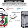 Dominikanische Flagge Brotdose Wiederverwendbare Isolierte Lunchtasche Thermokühlertasche für Jungen Mädchen Frauen Schule Picknick Arbeit Reisen Wandern