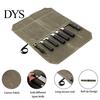 Multi-pocket Knife Roll Bag with 7 Slots Large Capacity Easy Carrying Canvas Wear Resistant Waterproof Portable Cooking Organizer Storage Pouch