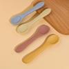 Children's Silicone Long-Handled Fork & Spoon Set - Soft, Food-Grade Utensils for Baby Complementary Feeding