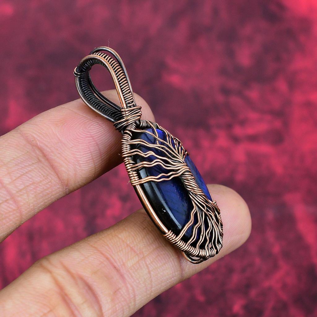 Tree of Life Labradorite Pendant Copper Wire Wrapped Gemstone Pendant Designer Copper Jewelry Handmade Pendant Decent Jewelry Gifts for Wife