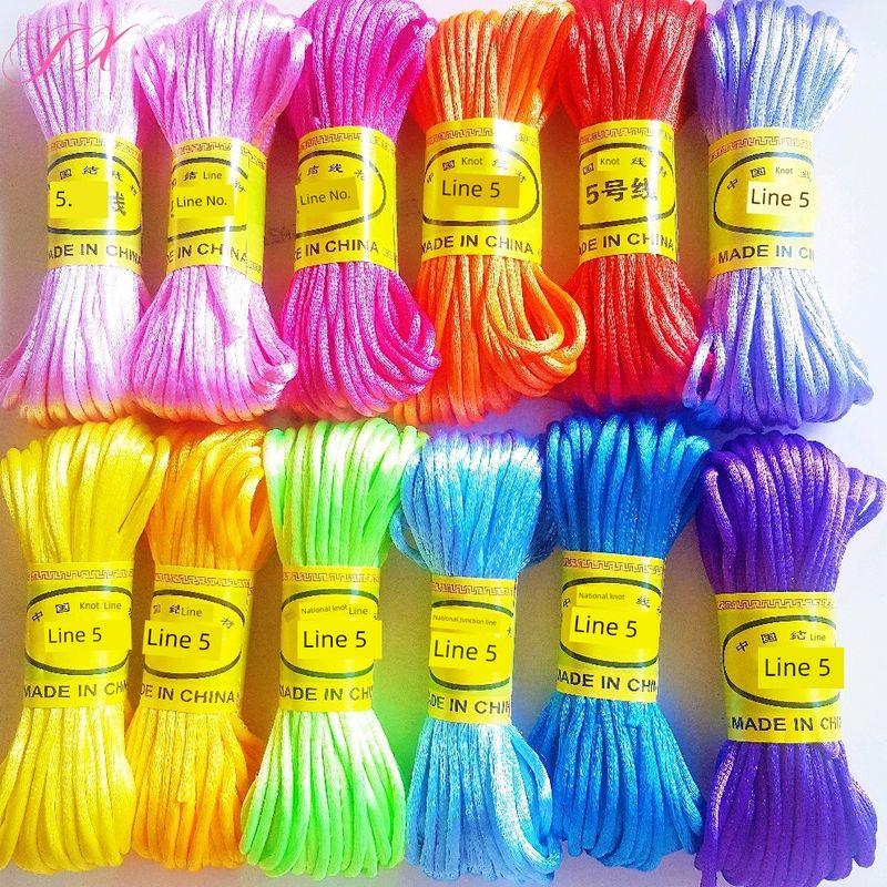 

Chinese Knot Line 5 Handmade Braided Rope Red Rope Braid Rope Line Bracelet Carrying Strap Lanyard Pendant DIY Material Preparation Bright Department(Line 5 12 color Suit)
