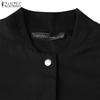 ZANZEA Women Vintage Lapel Long Sleeve Solid Color Loose Jackets