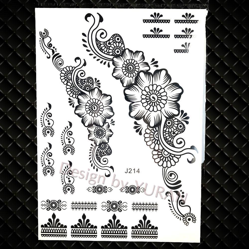 Black Women Forest Boho Wolf Lion Totem Tattoos Stickers Girls Henna Mandala Floral Fake Tatto Temporary Lotus Custom Arm Tattoo