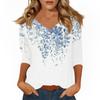 Women's Casual 3/4 Sleeve T-Shirts V-Neck Tops