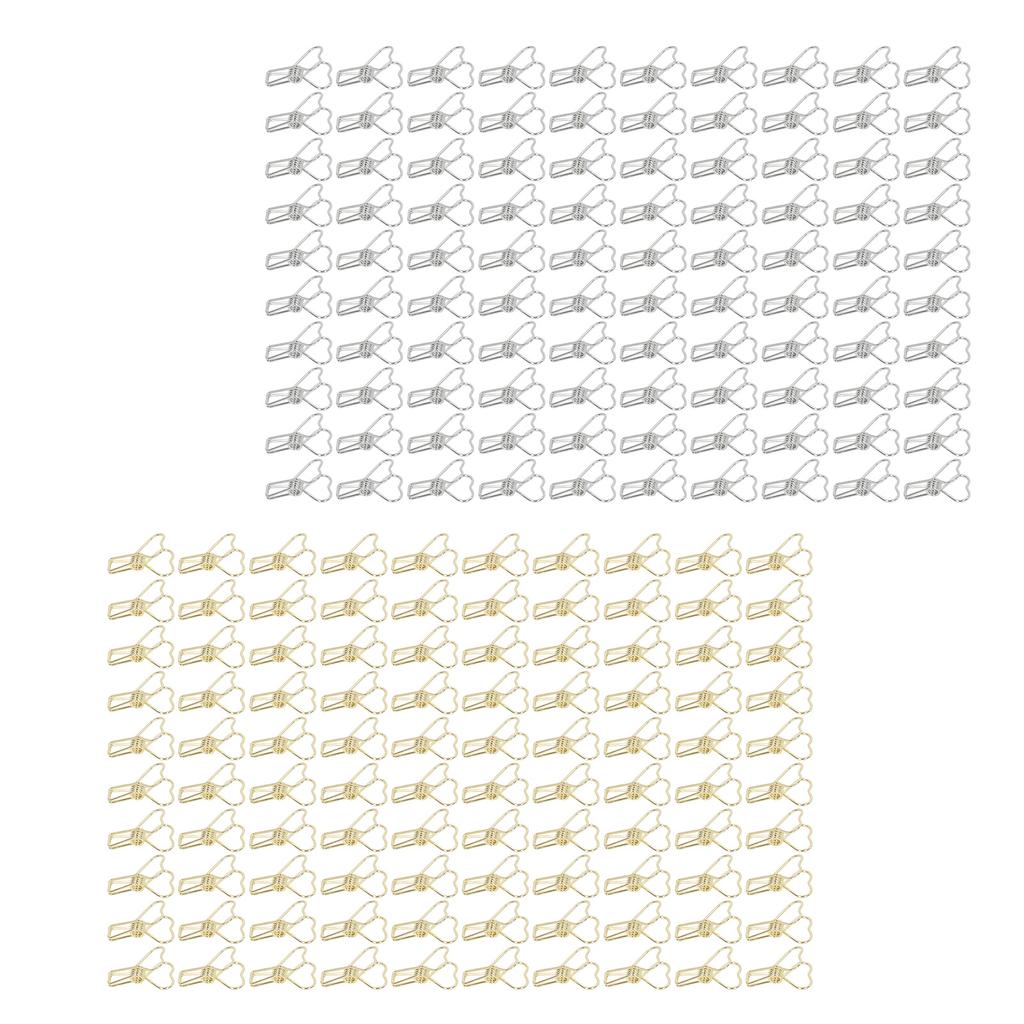 100pcs  Clips Heart Style Long Tail Shape Metal Iron Hollow Design Mini Fun  Clips for D