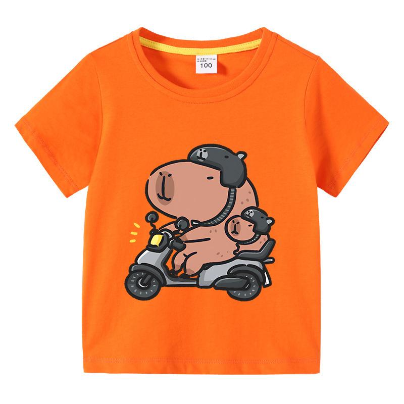 Capybara Kids Tshirt Children animal Tees Cartoons Clothes Kid Girl Boy Cute Capybaras Lovely T Shirt Baby Casual Top Clothes