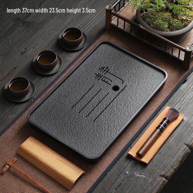Minimalist Kung Fu Tea Tray with Water Storage - Imitation Wujin Stone