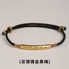 99% Pure Plated Gold Buddhist Mantra Bracelet With Red Cord Chinese Knot Women Ethnic Style Jewelry