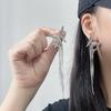 New Metal Tassel Drop Earrings for Women Double Butterfly Long Dangle Earrings Fashion Temperament Party Birthday Jewelry Gifts