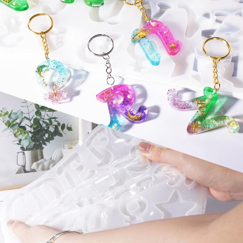 3D Letters Symbol Silicone Molds Epoxy Resin Casting Mold DIY Craft Keychain Polymer Clay Mold Handmade Jewelry Tool