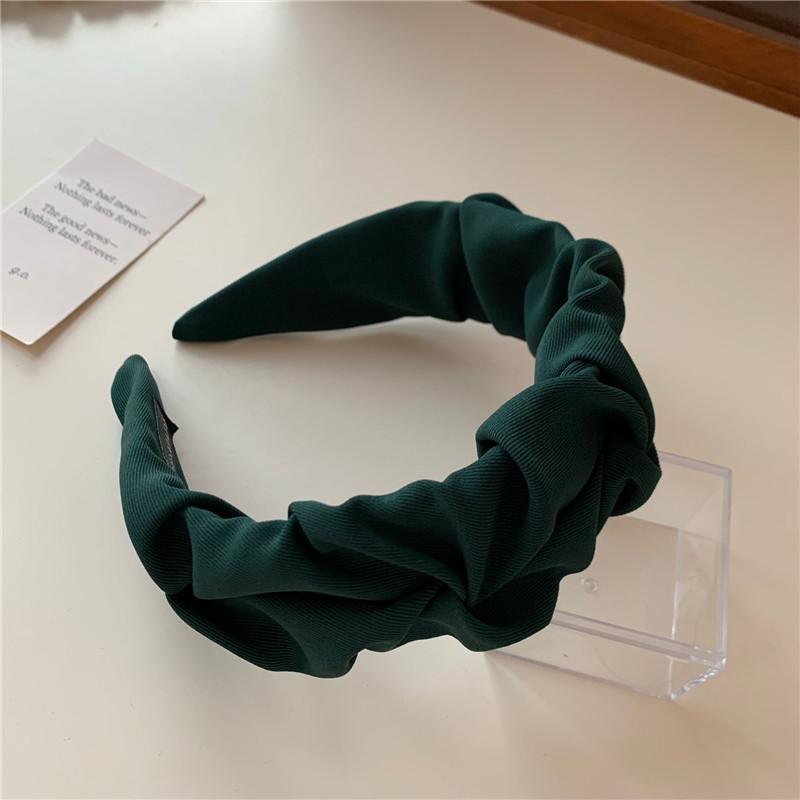 Korean Hair Accessories Solid Color Cotton Crumpled Women's Head Hoop Wide Bezel Makeup Hairbands for Ladies Headwear  New