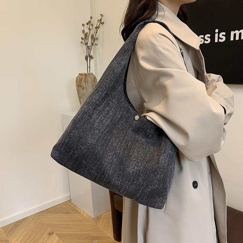 Denim Hobo Bag for Women with Oversized Design and Simple Style