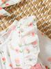 Baby Girl's All Seasons Long Sleeve Print Floral With Bow Daily Jumpsuit For Newborn-6M Clothes +Headband
