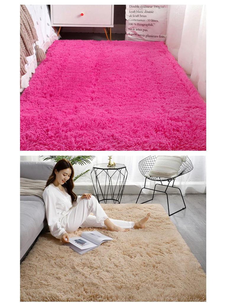 Nordic Silk Wool Tie-Dye Plush Carpet - Bedroom & Living Room Rug