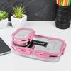 Insulated Stainless Steel Lunch Box For Work Or School With Veg Snack Box And Leak-Proof Lock In Elegant Pink Design