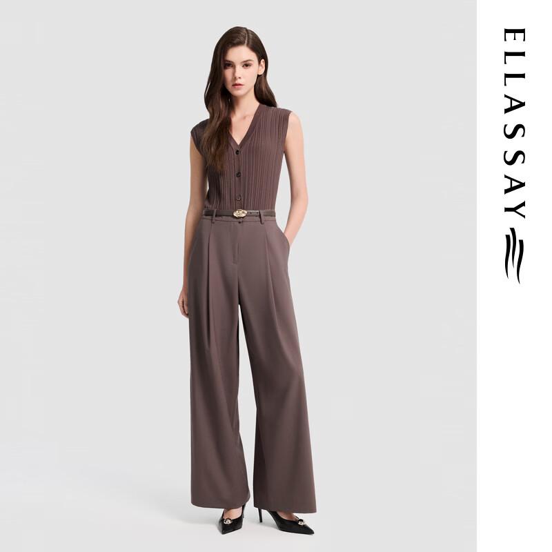 

ELLASSAY 2026 Early Spring Sleeveless Spliced Wide-Leg Jumpsuit M