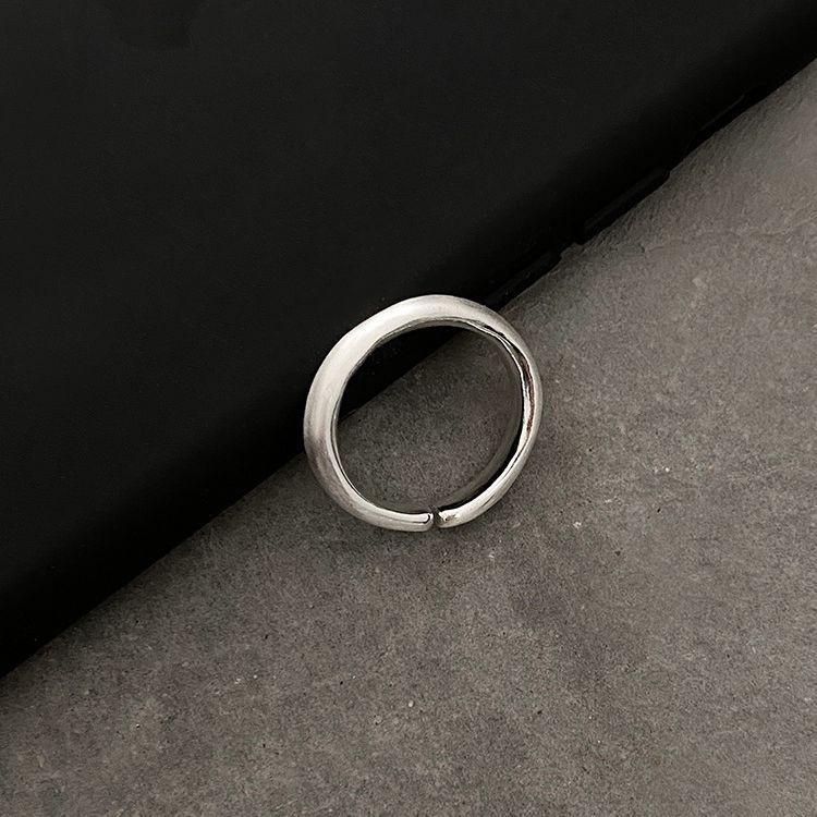 Matte Plain Band Ring for Women: Stylish, Cool, Versatile Open Index Finger Accessory. Adjustable Open End