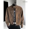 Men's Matte Leather Stand Collar Jacket - Autumn Motorcycle & Baseball Style