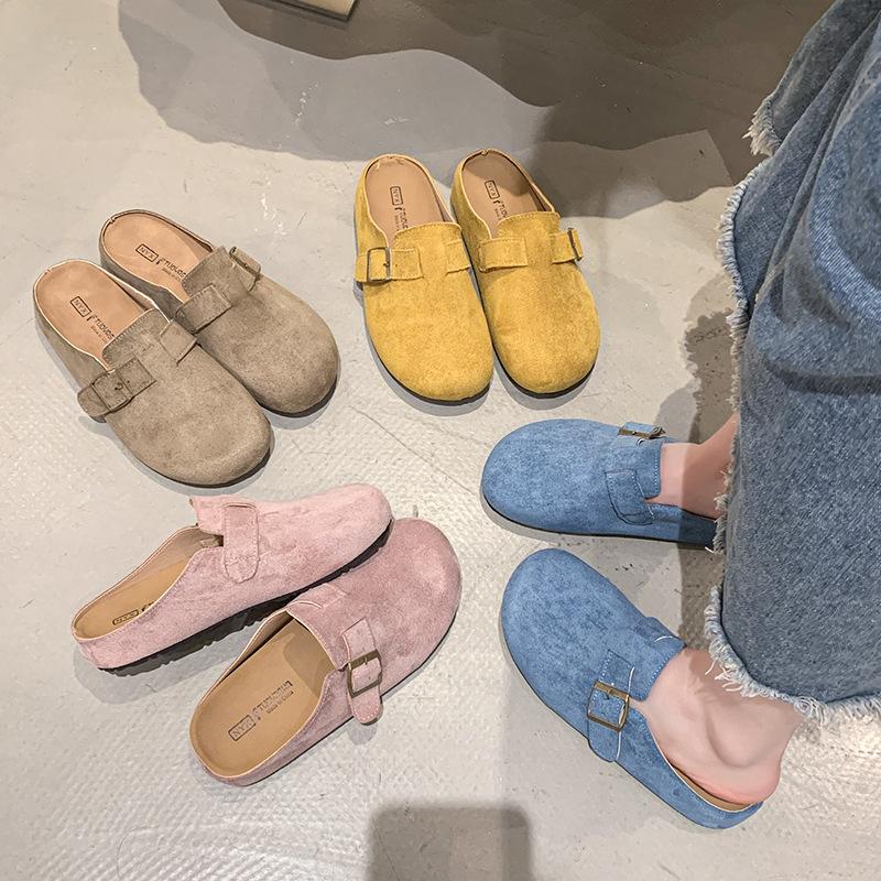 Inner Heightening Bag Head Half Drag Women's Summer New Retro Outer Wear Boken Half Tray Shoes One Pedal Lazy Sandals