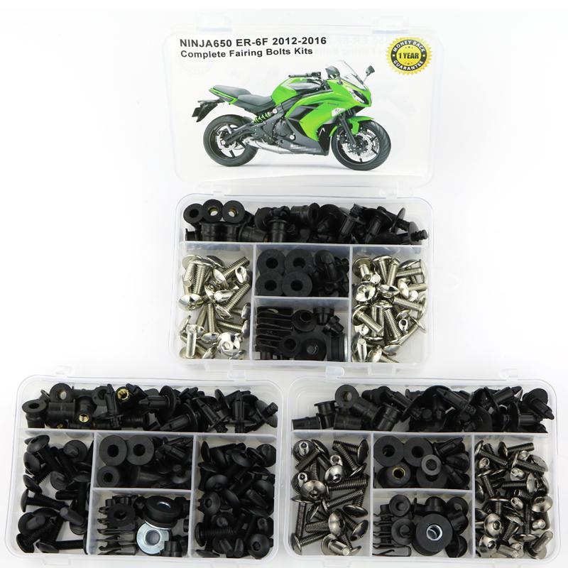 Fit For Kawasaki Ninja 650 ER-6F ER6F 2012 2013 2014 2015 2016 Full Fairing Kit Motorcycle Steel Screws Nuts Fairing Clips