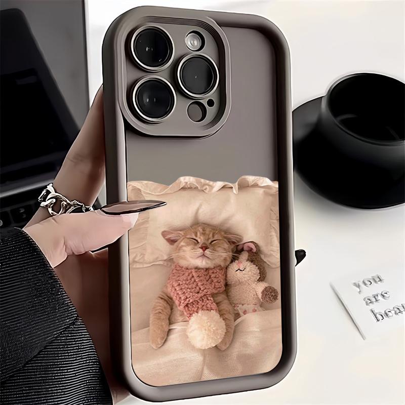 Cartoon Cute Cat Silicone Phone Case For Samsung Galaxy S25 Ultra S24 FE S23 S22 Plus A06 A26 A36 A33 A25 A16 A34 A56 Soft Cover