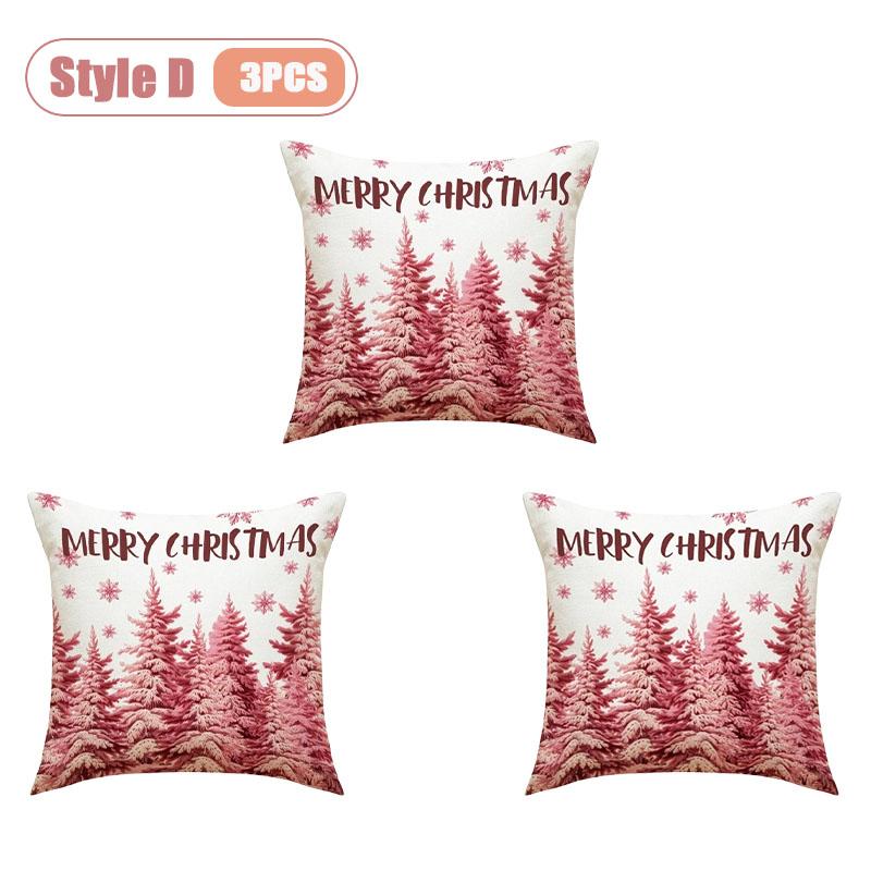 1-5PCS Festive Christmas Pillow Cover Decorative Cushion Case Holiday Sofa Accent Cover for Living Room Winter Party Home Decor