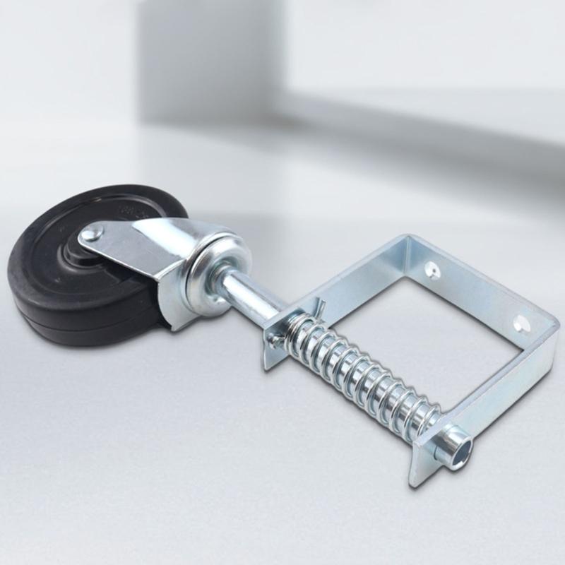 Pack of 2 Portable Sturdy Swivels Castors Wheel Accessory for Wood Gate and Fence Spring Loaded Designs Daily Use