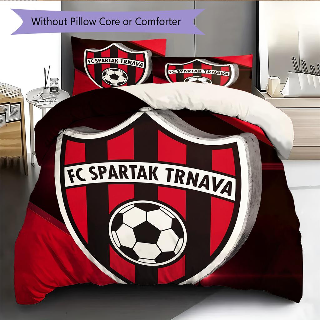 FC Spartak Trnava Pattern Bedding Home Decoration Birthday Gift (1 * duvet cover + 2 * pillowcase, without core)