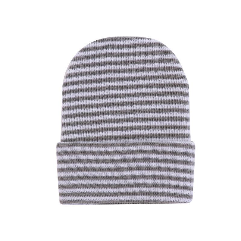 Cute Newborn Baby Hat Infant Girl Boy Comfy Striped Hospital Cap Winter Warm Toddler Outdoor Casual Beanie Newborn Hat