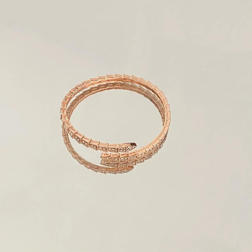 Temperament Bracelet Light Luxury Exquisite Light Luxury High-end Girl Bracelet Zircon Snake Bone Women