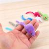 Colorful Plush Mouse Cat Teaser Toy with Feathers