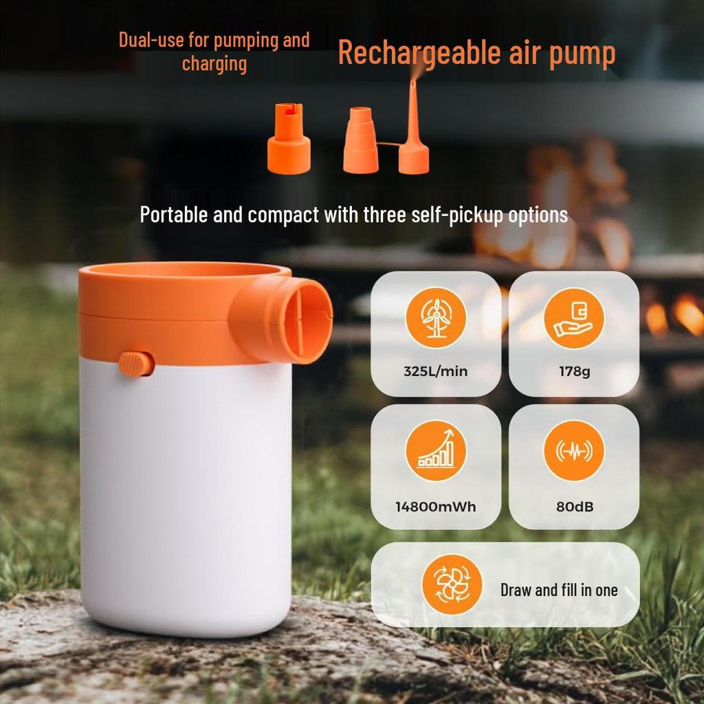 Portable Rechargeable Brushless Air Pump for Quick Inflation/Deflation of Pools, Airbeds, Sofas, and Kayaks