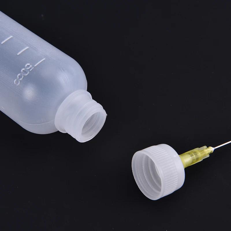 3pcs 50ml Transparent Polyethylene Needle Dispenser Bottle for Rosin Solder Flux Paste plus 3 Needles