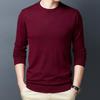Dünner Pullover mittleren Alters Herren Rundhals Langarm-T-Shirt Pullover Trendy Frühling und Herbst Jugendpullover Herren Wollpullover