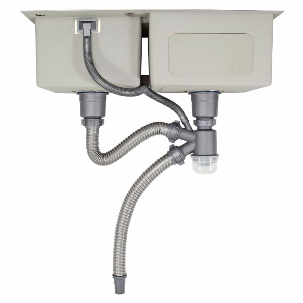 Water Blocking Kitchen Sink Drain Stainless Steel Double Trough Basin Double Sink Tube Universal